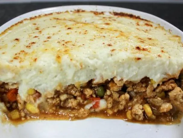 Tortino di pastore con purè di cavolfiore