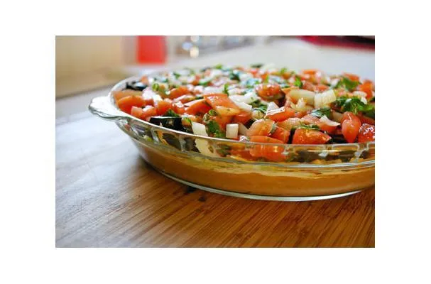 Salsa di fagioli messicana a strati