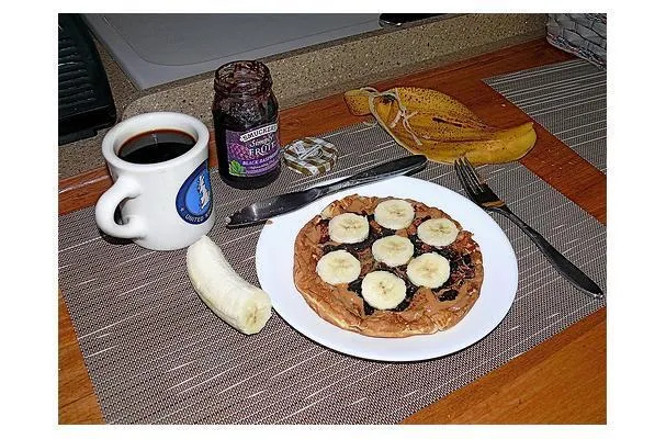Waffle al burro di arachidi