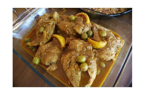 Pollo algerino con olive